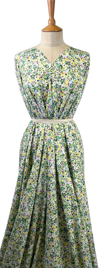 Pima Cotton Lawn Millions Green Floral Dress Fabric