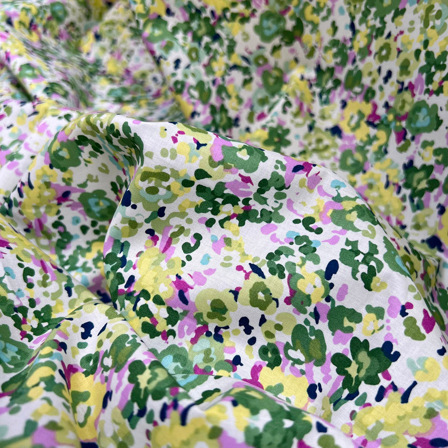 Pima Cotton Lawn Millions Green Floral Dress Fabric