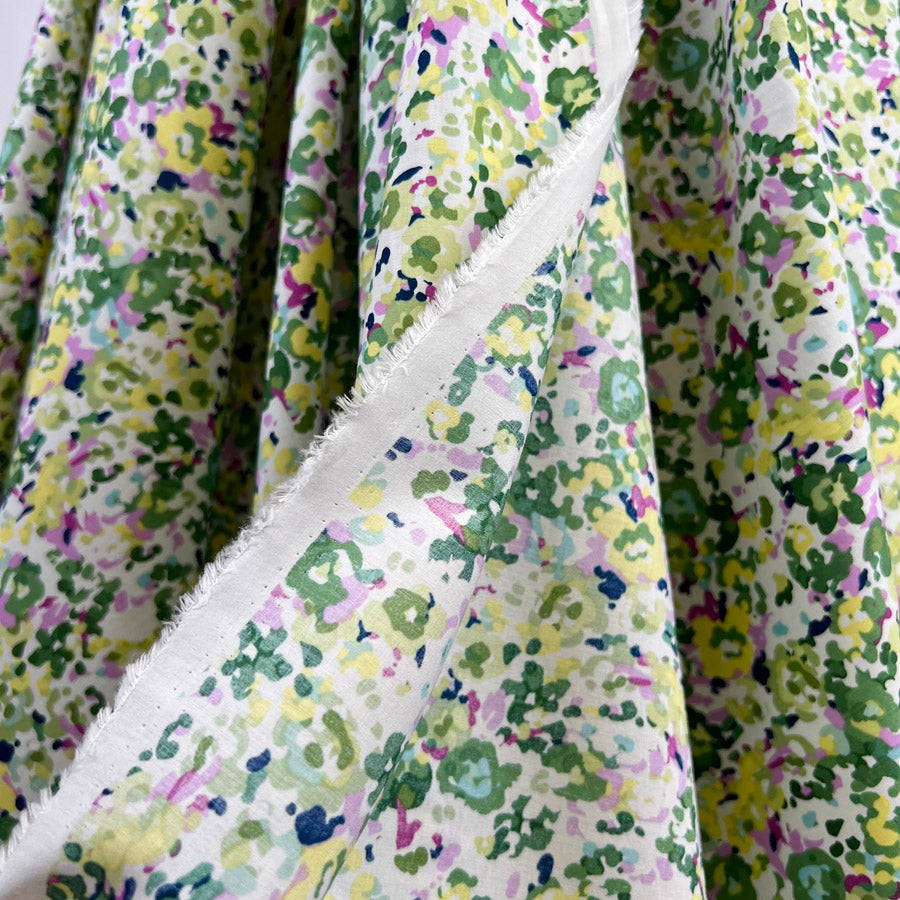 Pima Cotton Lawn Millions Green Floral Dress Fabric Hang