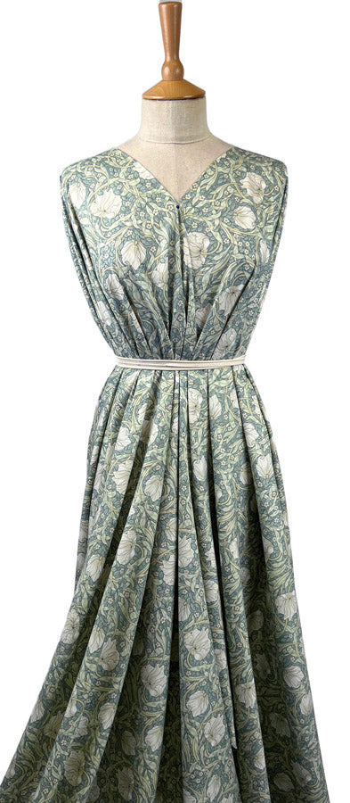 Pima Cotton Lawn Morris Sage Green Floral Dress Fabric