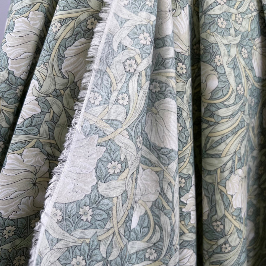Pima Cotton Lawn Morris Sage Green Floral Dress Fabric Hang