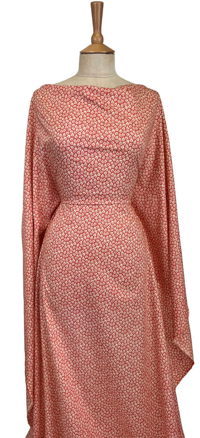 Pima Cotton Lawn Red Leaf Dress Fabric