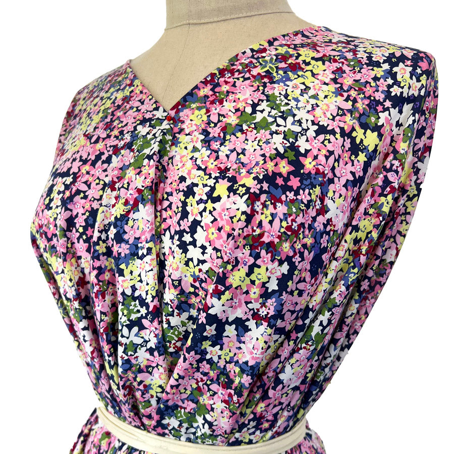 Pink Floral Dress Fabric Pima Cotton Lawn Isabella Side