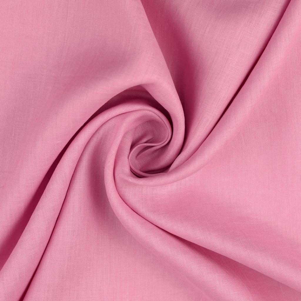 Plain 100 Percent Linen 150Gsm Dress Fabric Pink Twist