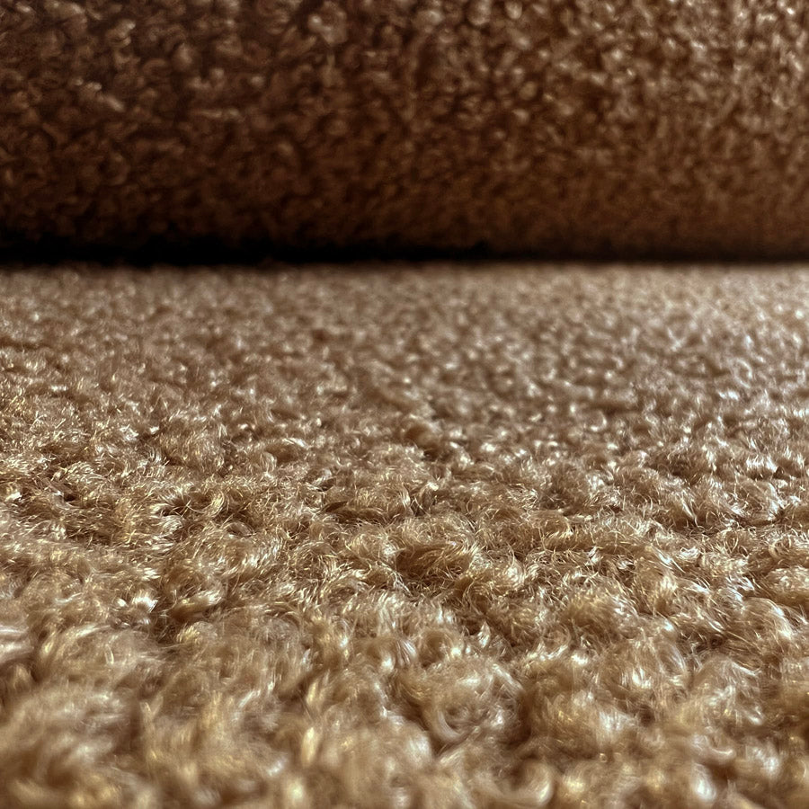 Plain Boucle Brown Dressmaking Fabric Cu2