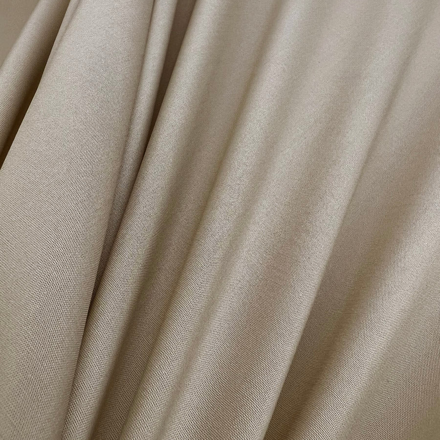 Plain Cotton Elastane Shirting Fabric Poplin Stretch Beige Cu2