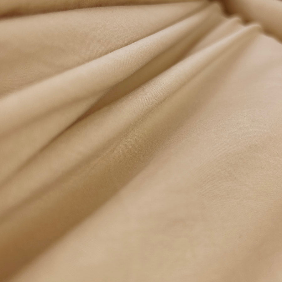 Plain Cotton Poplin Fabric Stonewashed Luxury Cotton Sand