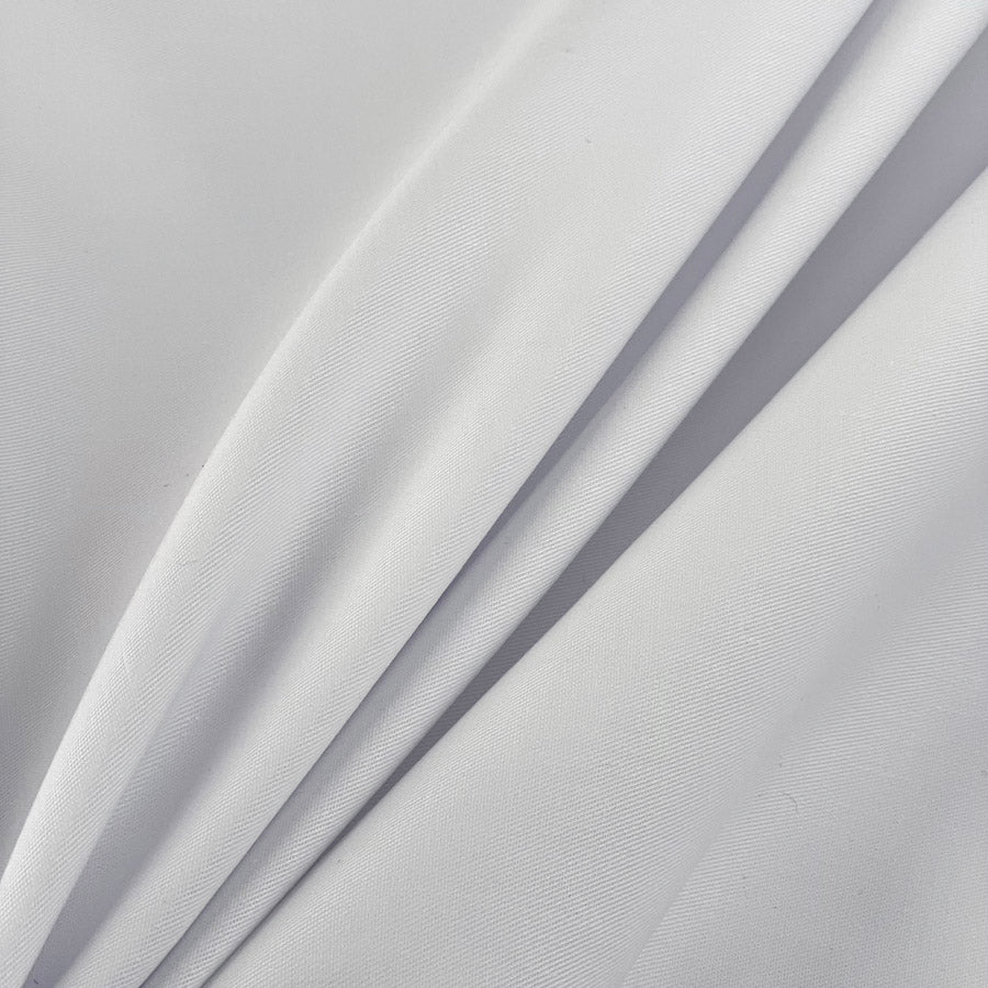 Plain Trouser Suiting Dress Fabric Poly Cotton Drill White Cu2