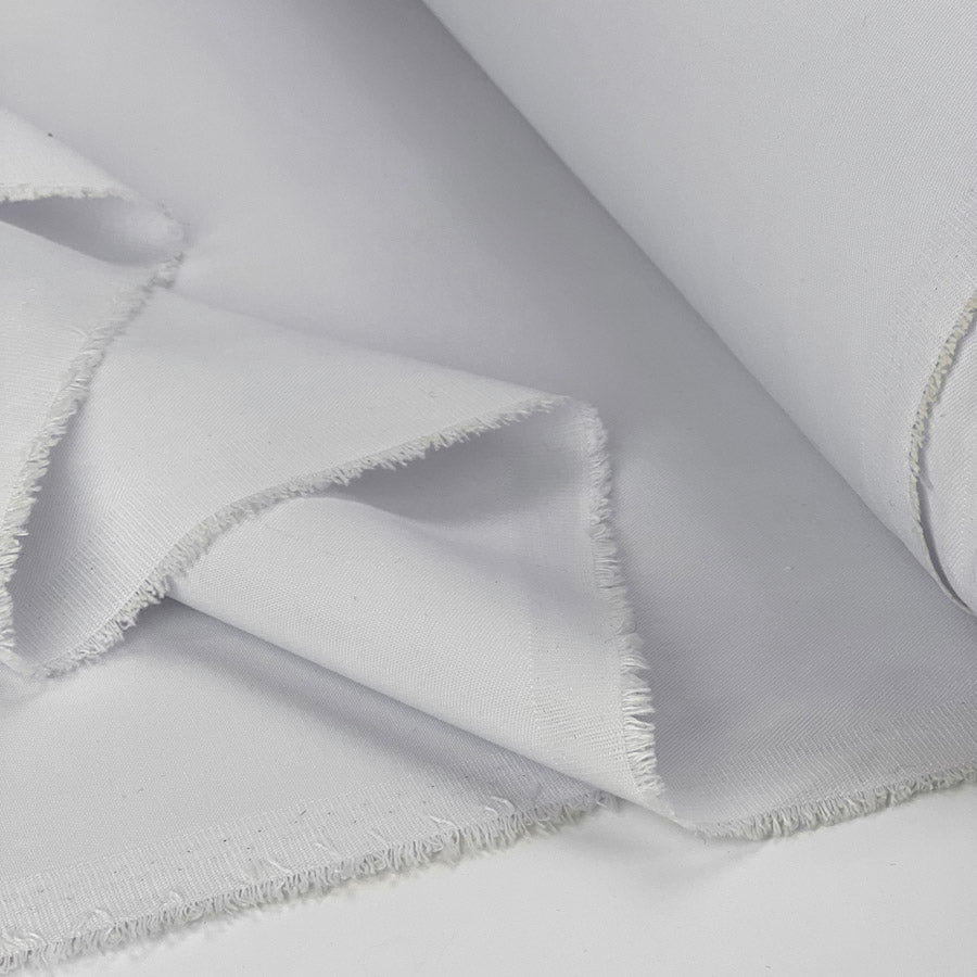 Plain Trouser Suiting Dress Fabric Poly Cotton Drill White Fold