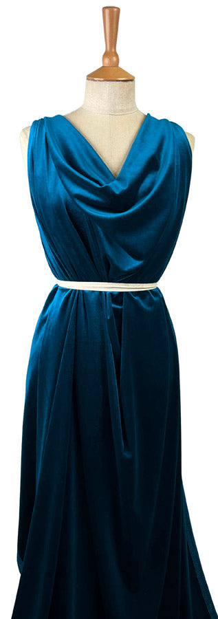 Plain Velour Dress Fabric Roxy Stretch Velvet Peacock Dress