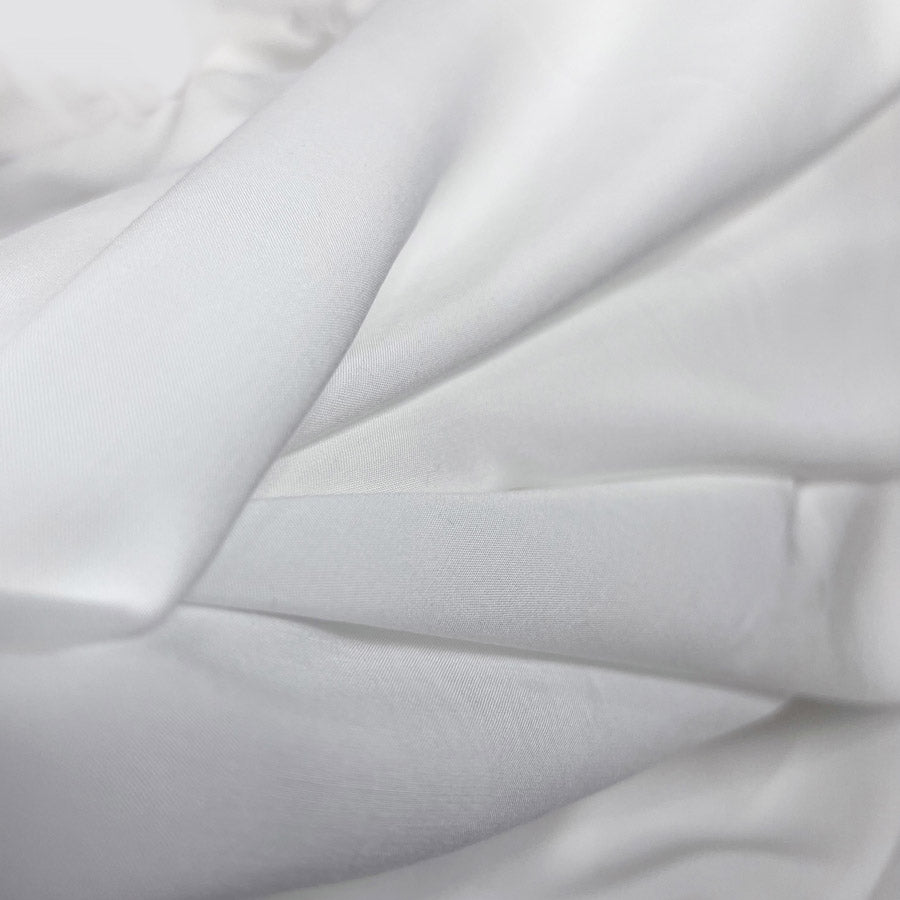 Plain Viscose Poplin Dress Fabric White