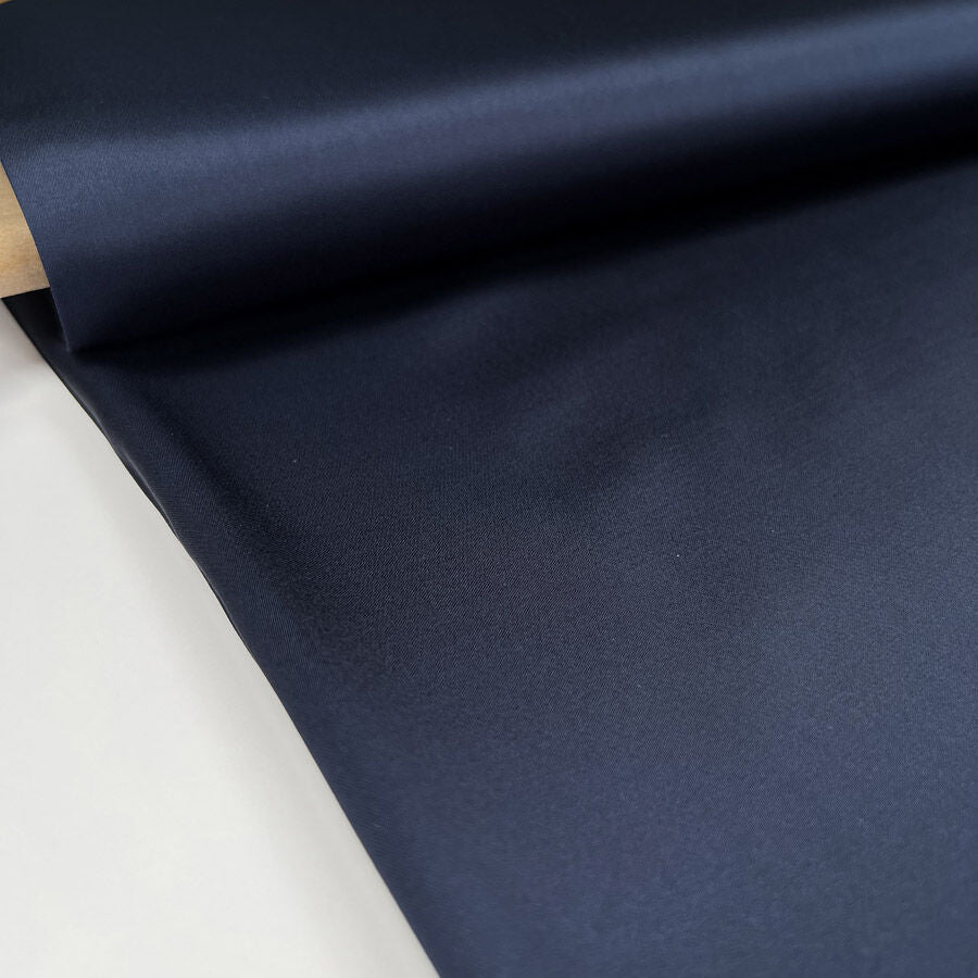 Plain Viscose Satin Navy Rayon Woven Dress Fabric Bolt