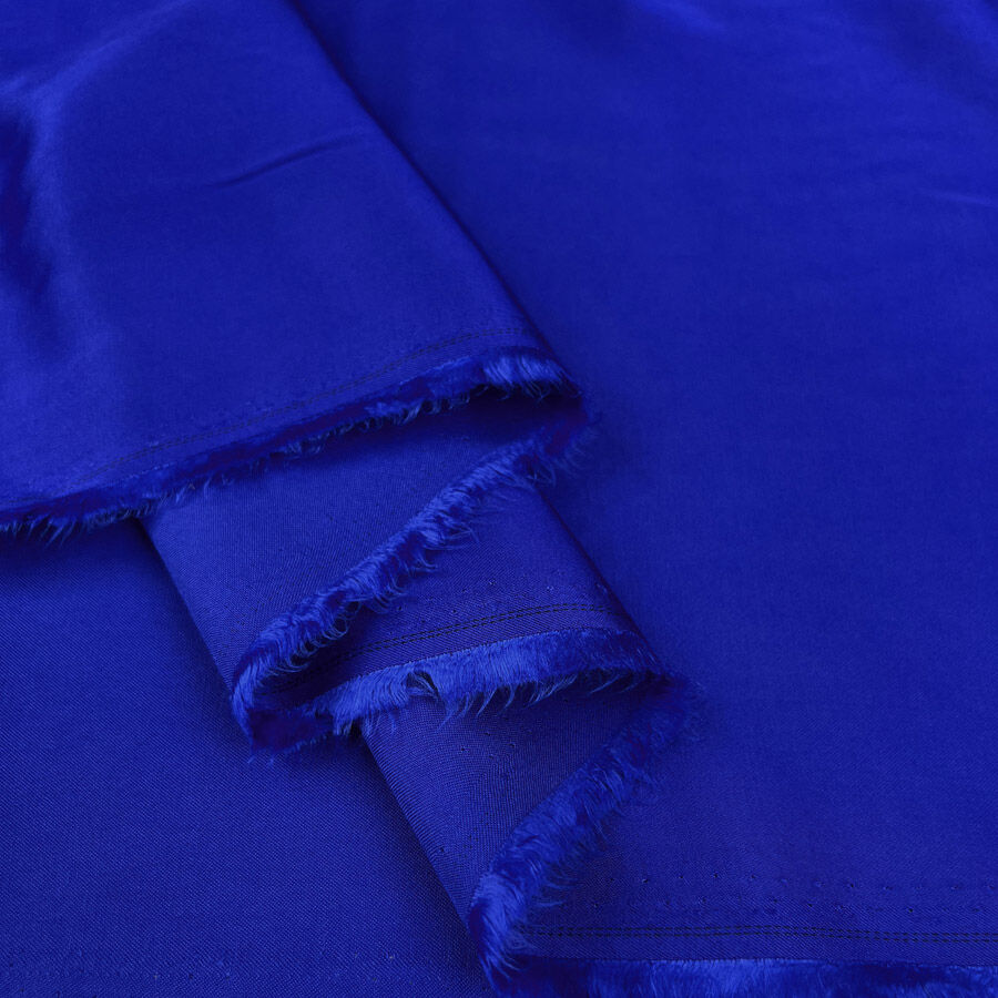 Plain Viscose Satin Royal Blue Rayon Woven Dress Fabric Fold