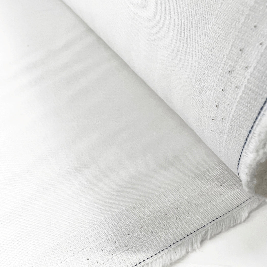Plain White Cotton Lycra Drill Dress Trousering Fabric Roll