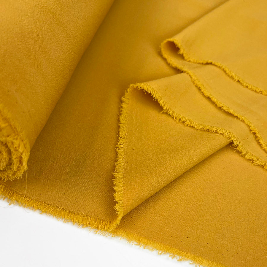 Polyester Ress Fabric Landon Superior Smooth Crepe Mustard Fold