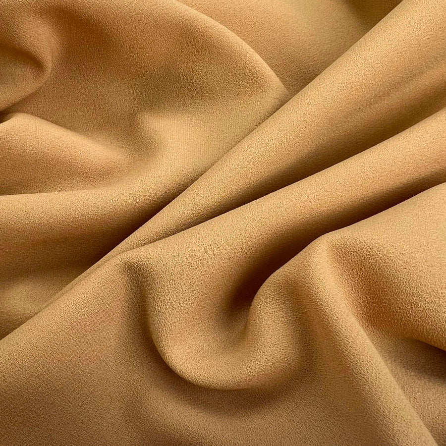 Polyester Double Crepe Dress Fabric Candy Crepe Tan