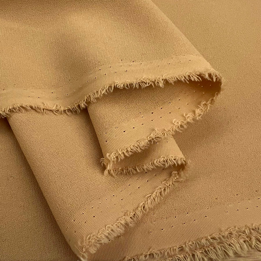 Polyester Double Crepe Dress Fabric Candy Crepe Tan Fold
