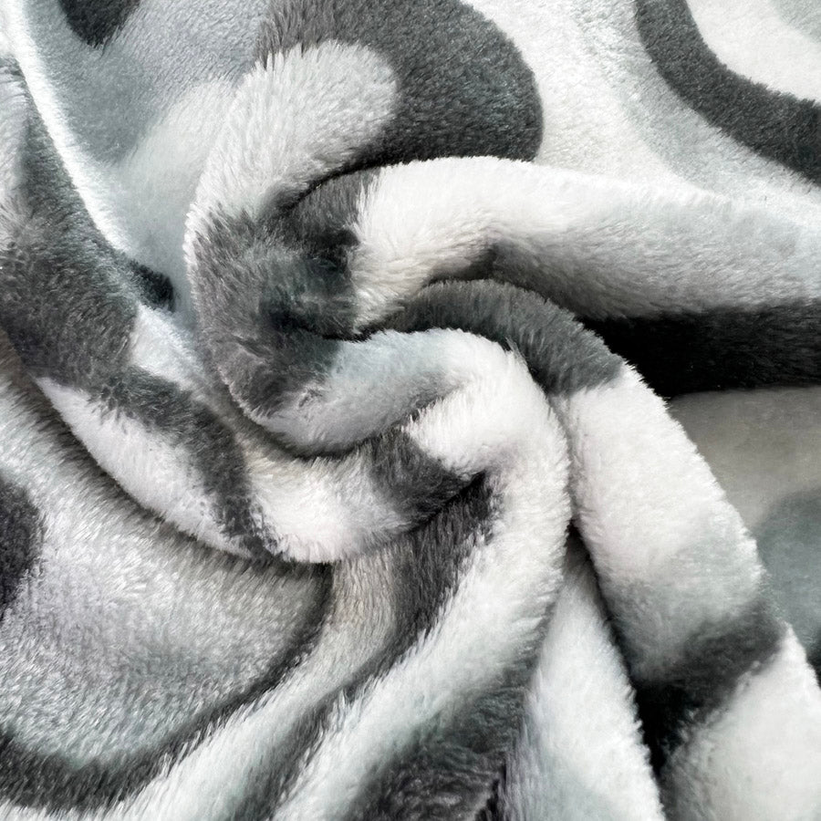 Polyester Double Sided Cuddles Fleece Fabric Grey Camo