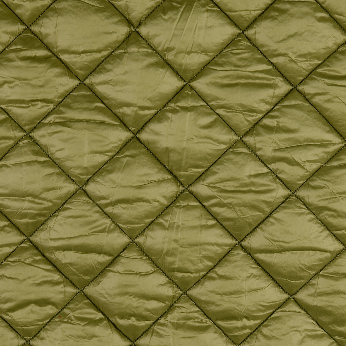 Polyester plain diamond quilted fabric crystal green