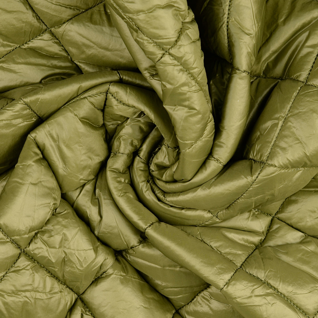Polyester plain diamond quilted fabric crystal green twist