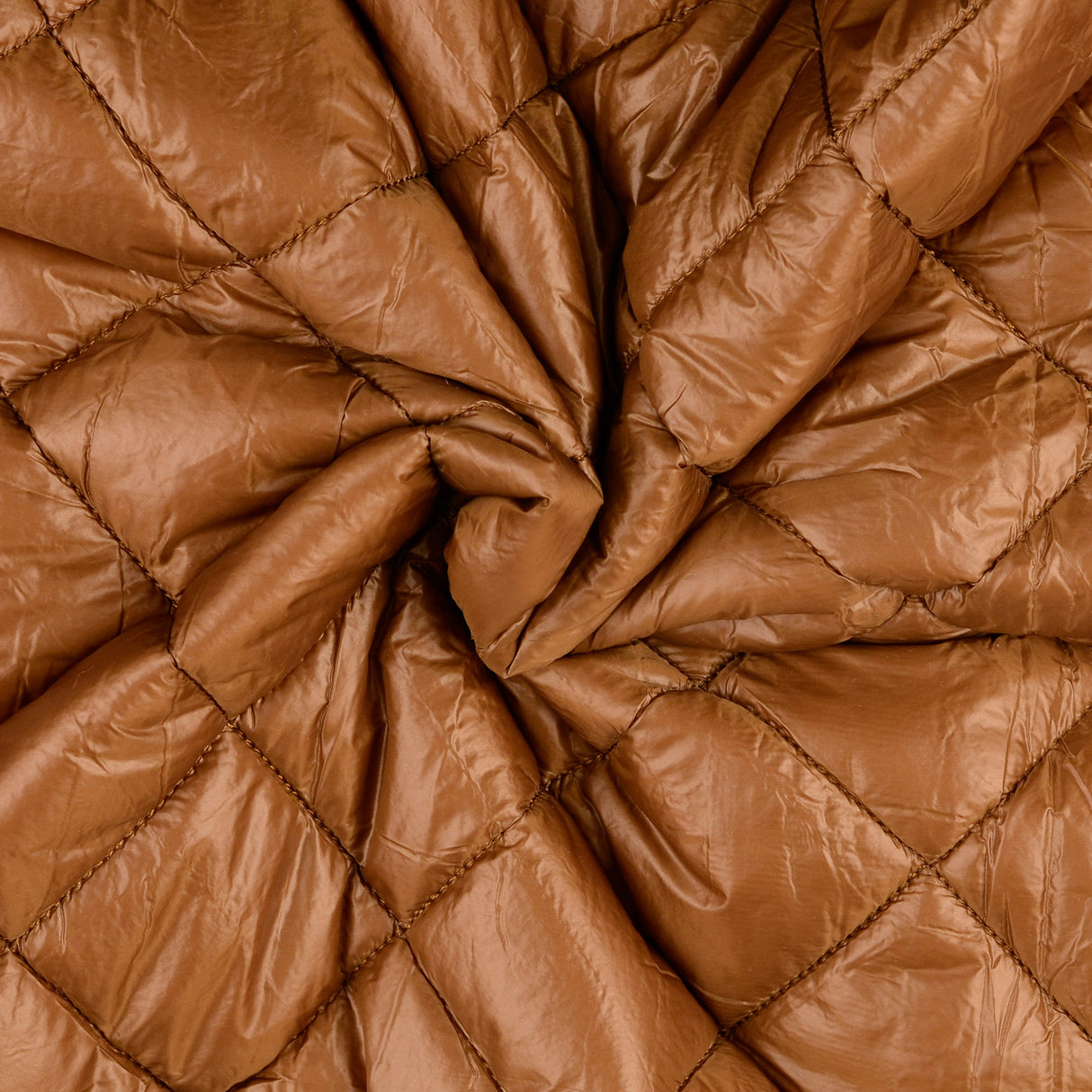 Polyester plain diamond quilted fabric crystal tan twist