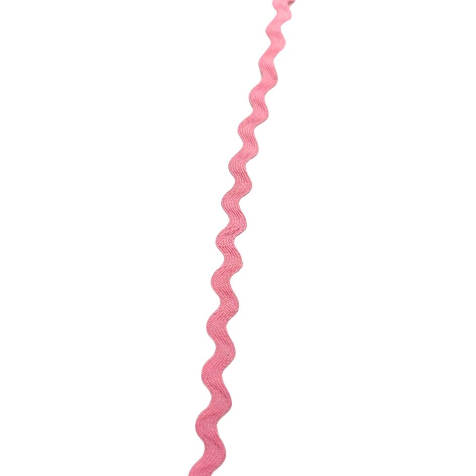 Polyester Ric Rac Trim Edging Bubblegum Pink 6Mm