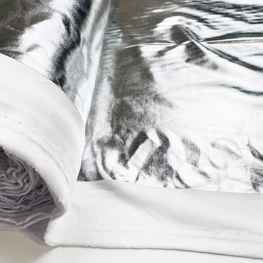 Polyester Spandex Dance Fabric Night Fever Silver Roll