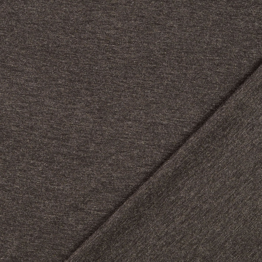 Ponte Roma Dress Fabric Luxury Ponte Dark Charcoal Marl Fold