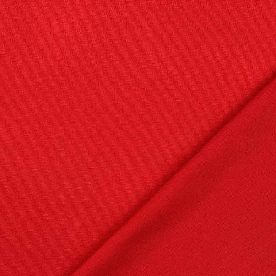 Ponte Roma Dress Fabric Luxury Ponte Deep Red Fold