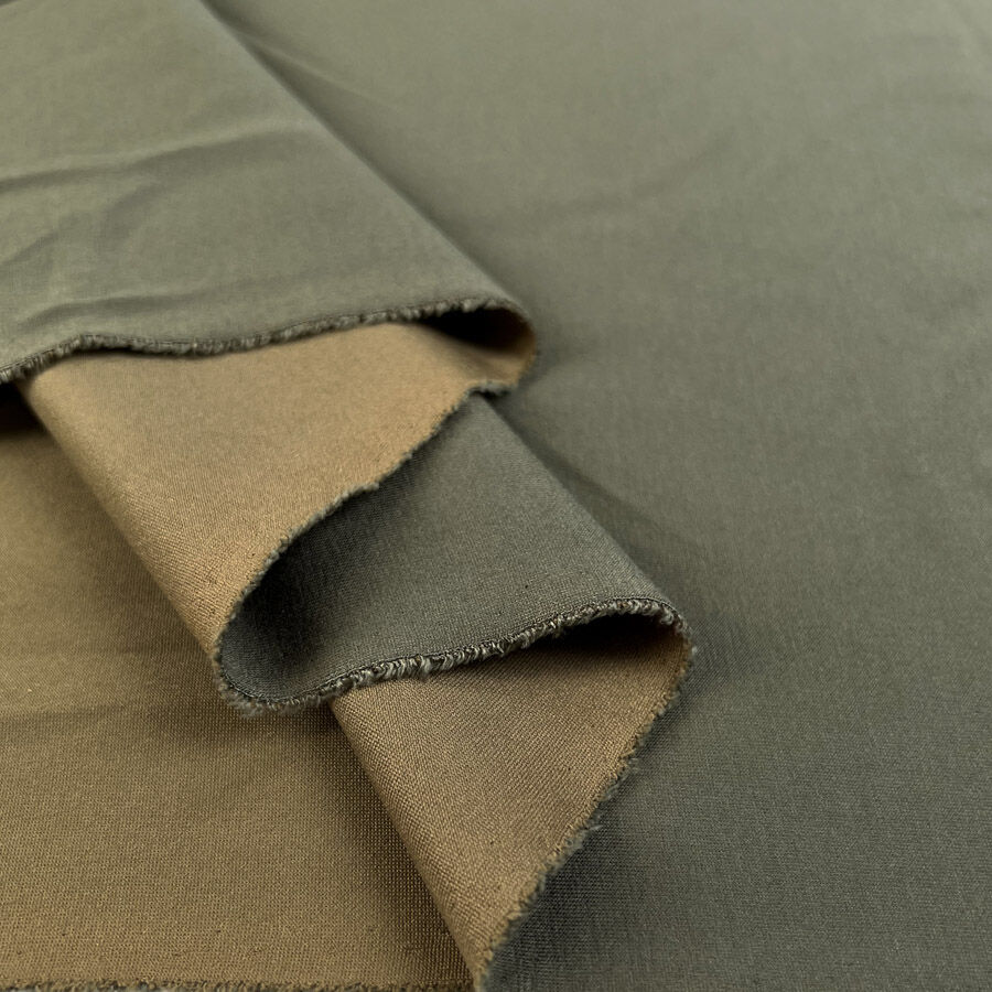 Pontoba Olive Viscose Polyamide Elastane Double Knit Jersey Fabric Fold