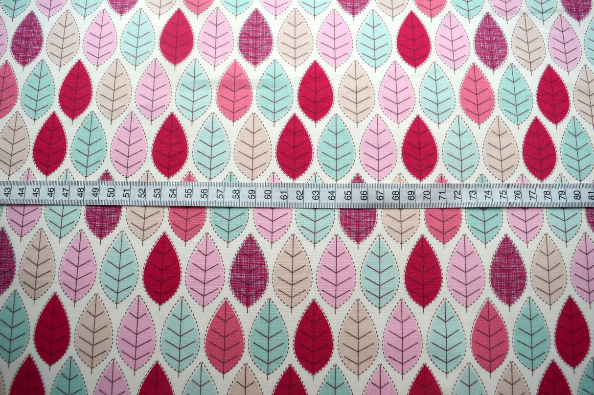 Poplin Print Conran Pink Leaf Print S