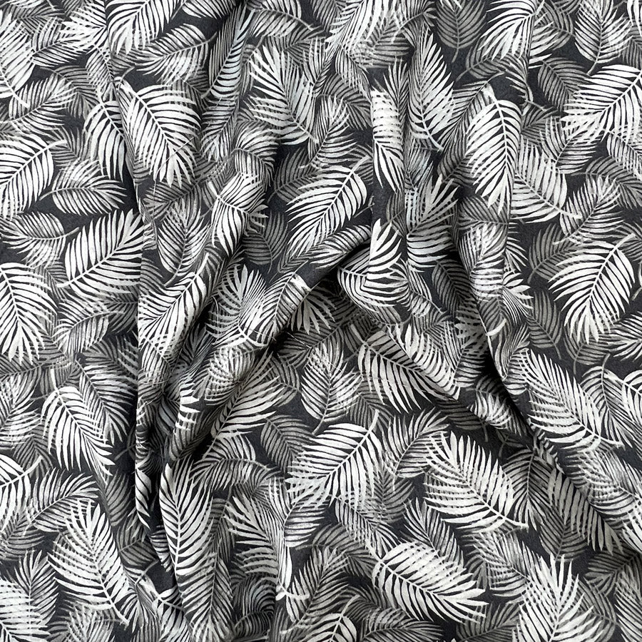 Poplin Print Maui Grey Cotton Dress Fabrics Cud