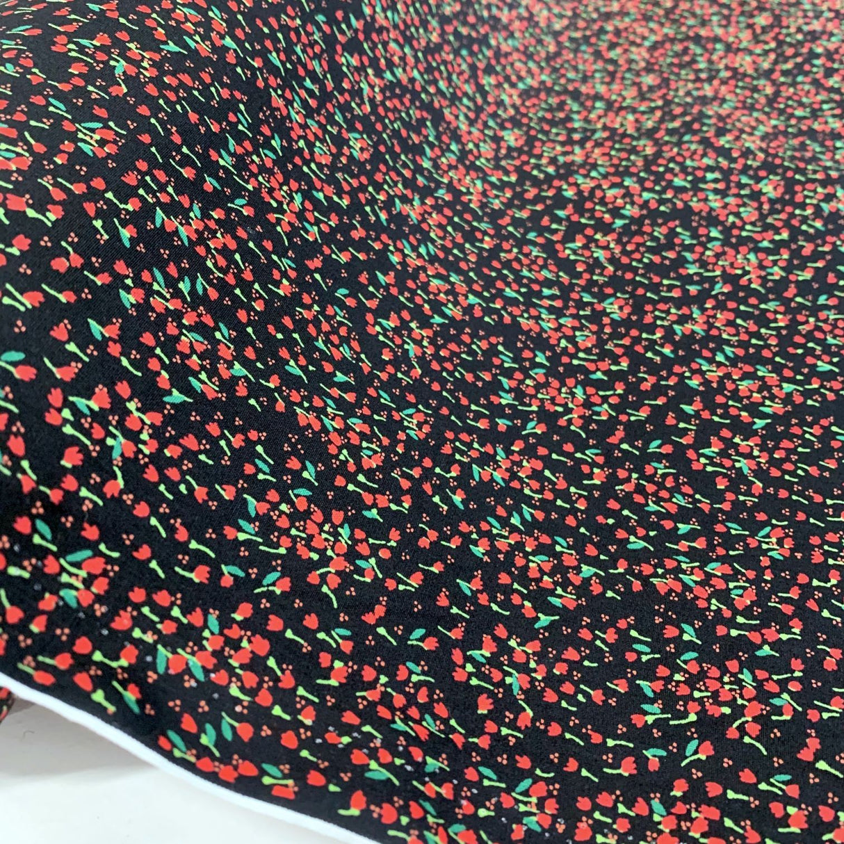 Poplin Print Meadow Red Floral Cotton Poplin