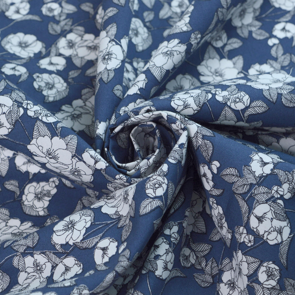Poplin Print Tallulah Cotton Floral Black Dress Fabric Cud