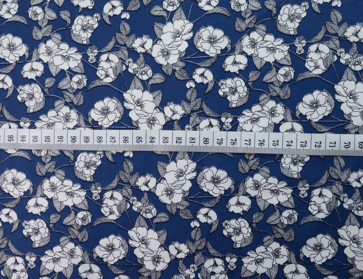 Poplin Print Tallulah Cotton Floral Black Dress Fabric S