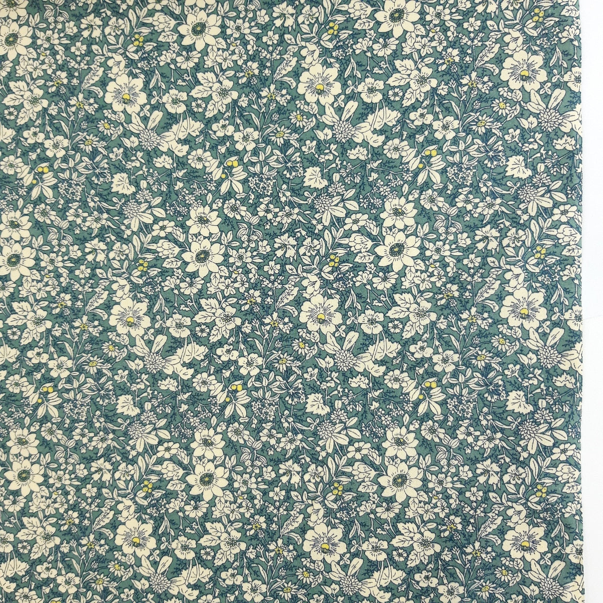 Poplin Prints Caroline Teal Floral Cotton Poplin Printed Farbric Pattern Fabric Photo