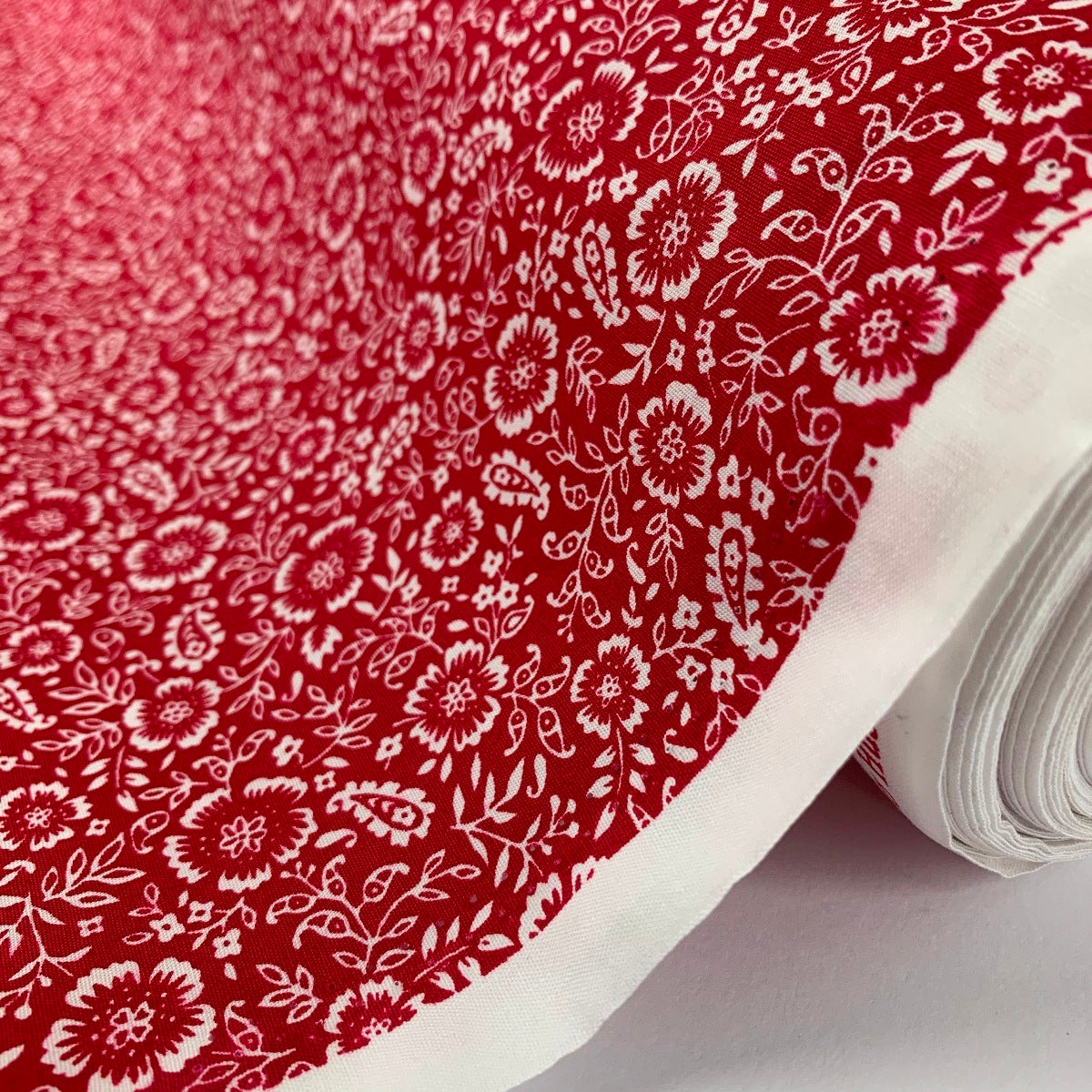 Poplin Prints Folk Crimson Roll
