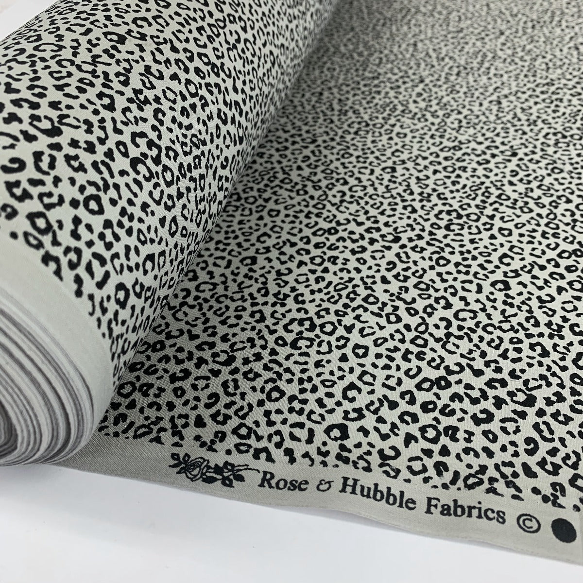 Poplin Prints Grey Tiny Cheetah Poplin Print Cotton Fabric Roll