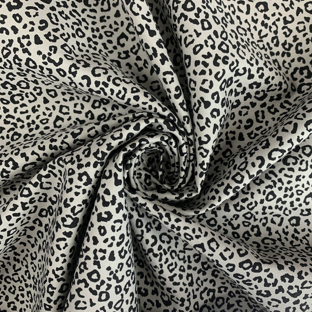 Poplin Prints Grey Tiny Cheetah Poplin Print Cotton Fabric Swirl