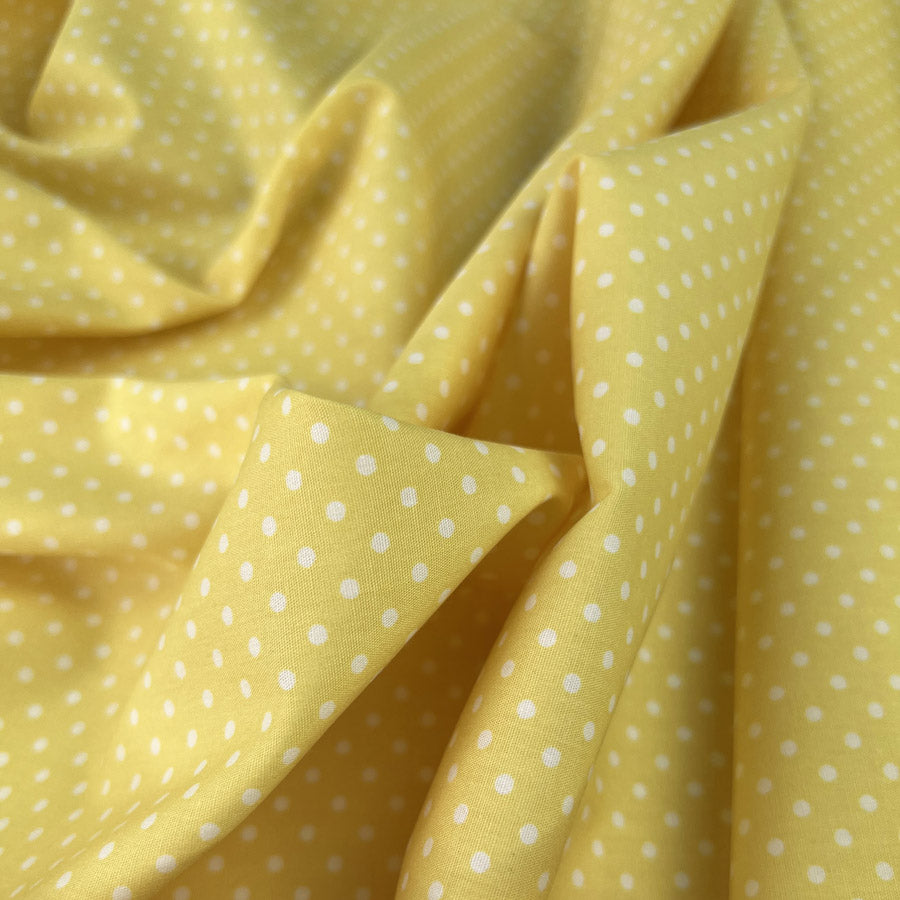 Poplin Print The Crafty Spot Yellow Cotton Dress Fabric