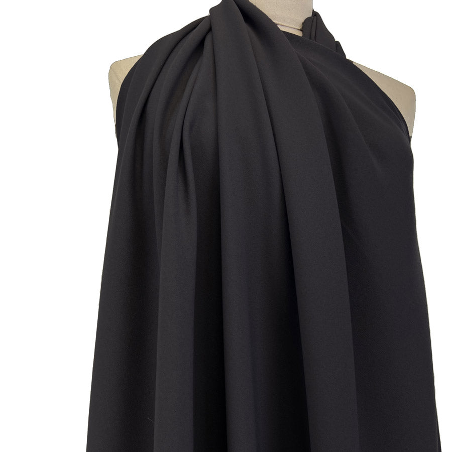 Prestige Gun Metal Polyester Crepe Dressmaking Fabric Drape