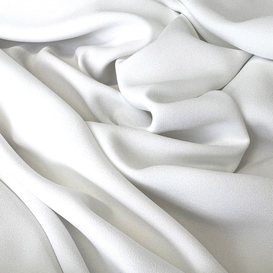 Prestige White Polyester Crepe Dressmaking Fabric