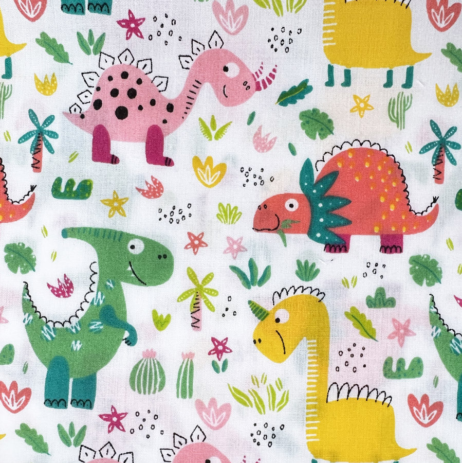 Pretty Polly Cotton Polyester Print Fabric Walk The Dinosaur Full