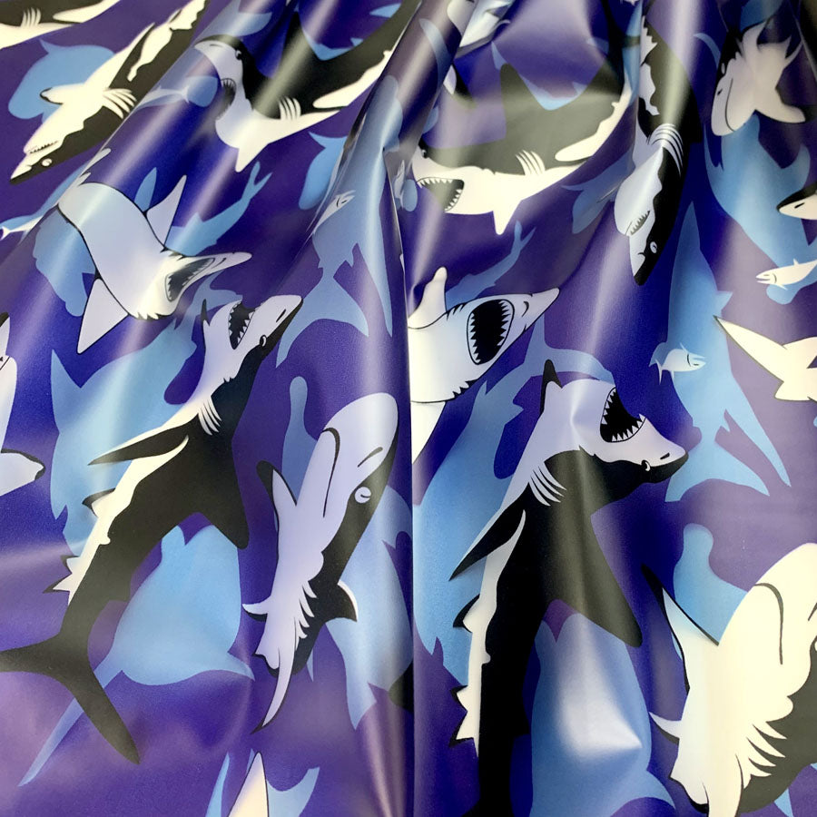 Printed Pu Polyurethane Shark Coat Bag Material Cu