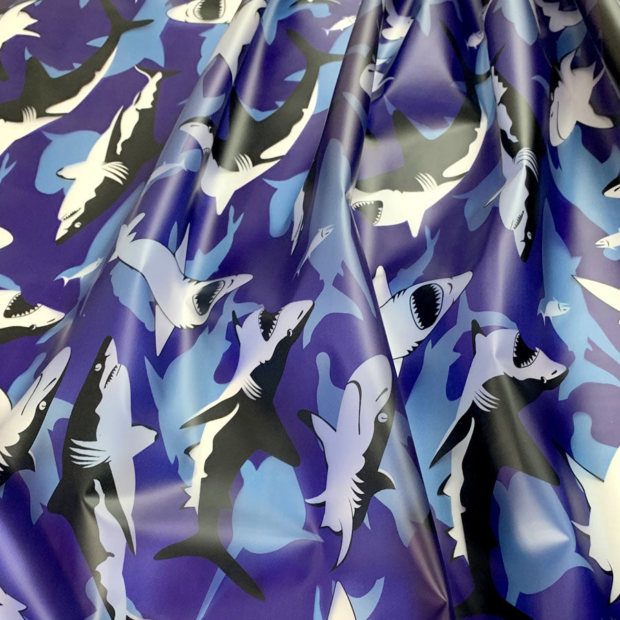 Printed Pu Polyurethane Shark Coat Bag Material Cu2