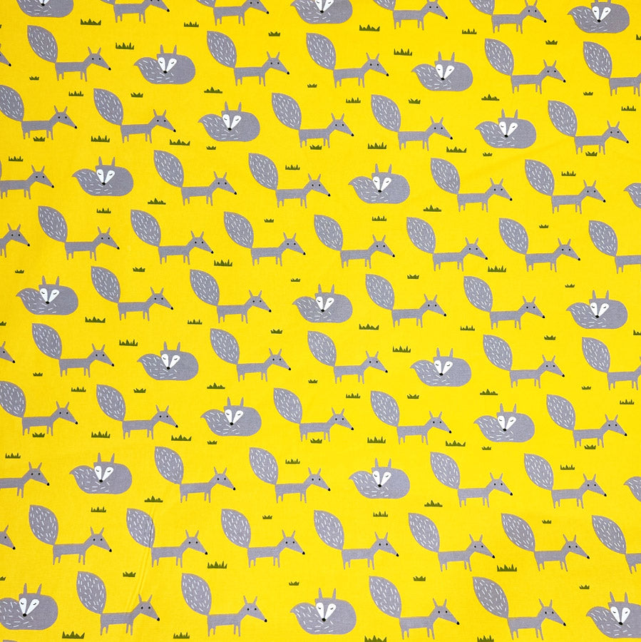 Printed Cotton Canvas Fabric Yellow A Better Place Sleepy Fox Full
