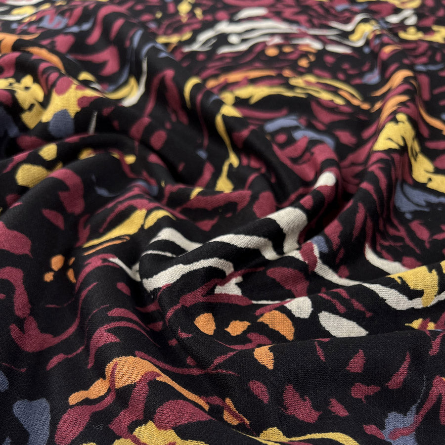 Printed Ponte Lava Flow Red Black Polyester Viscose Abstract Print Dress Fabric Cu 4A0B3423 2002 43Df 8C3B 54D174Effd49