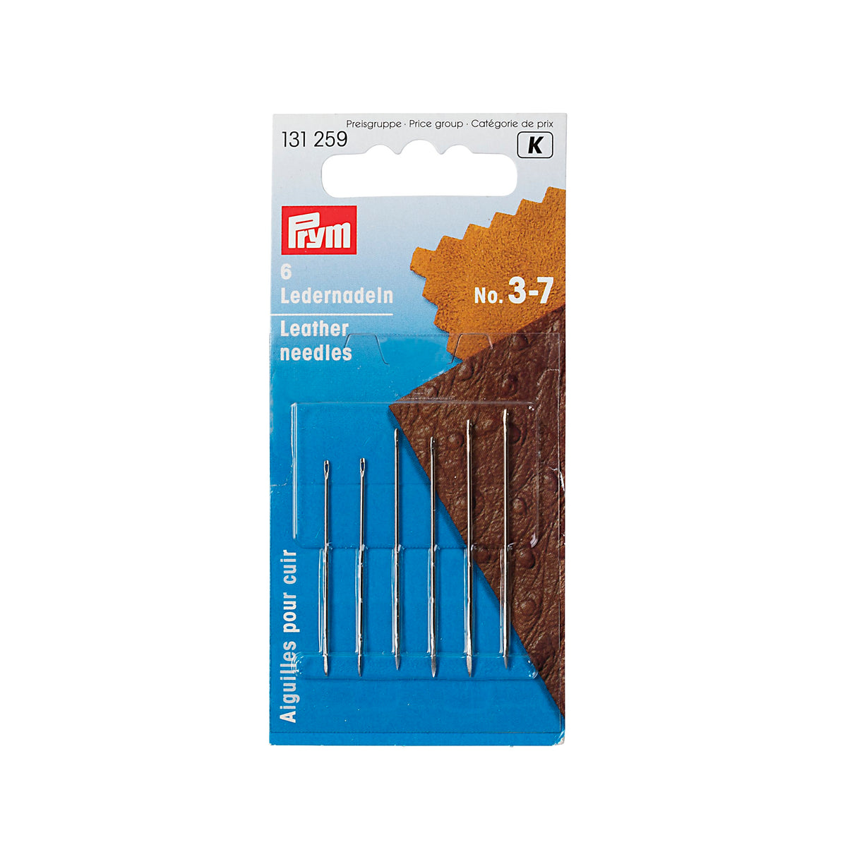 Prym Leather Hand Sewing Needles No 3 7 131259