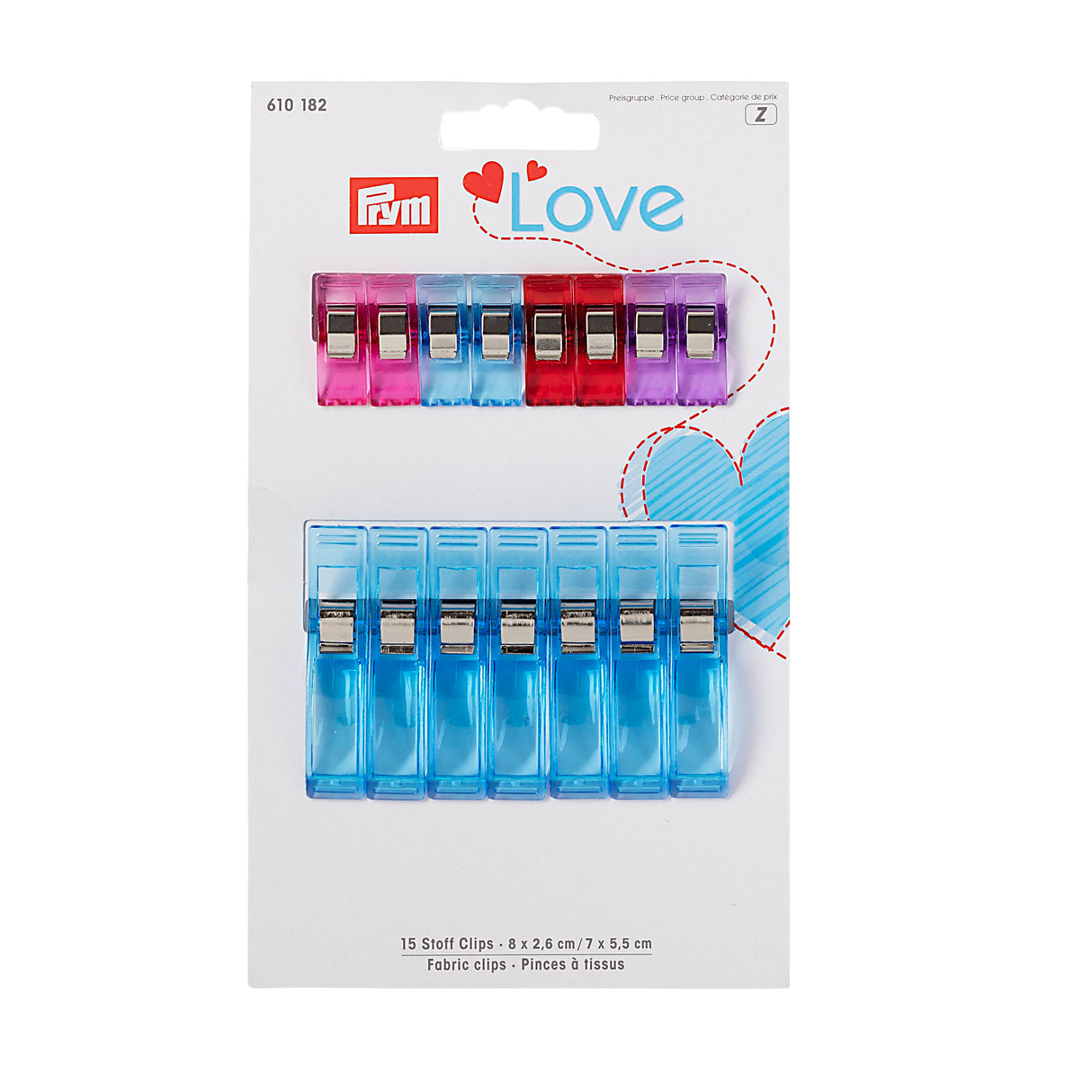 Prym Love Pack Of 15 Fabric Clips 610182