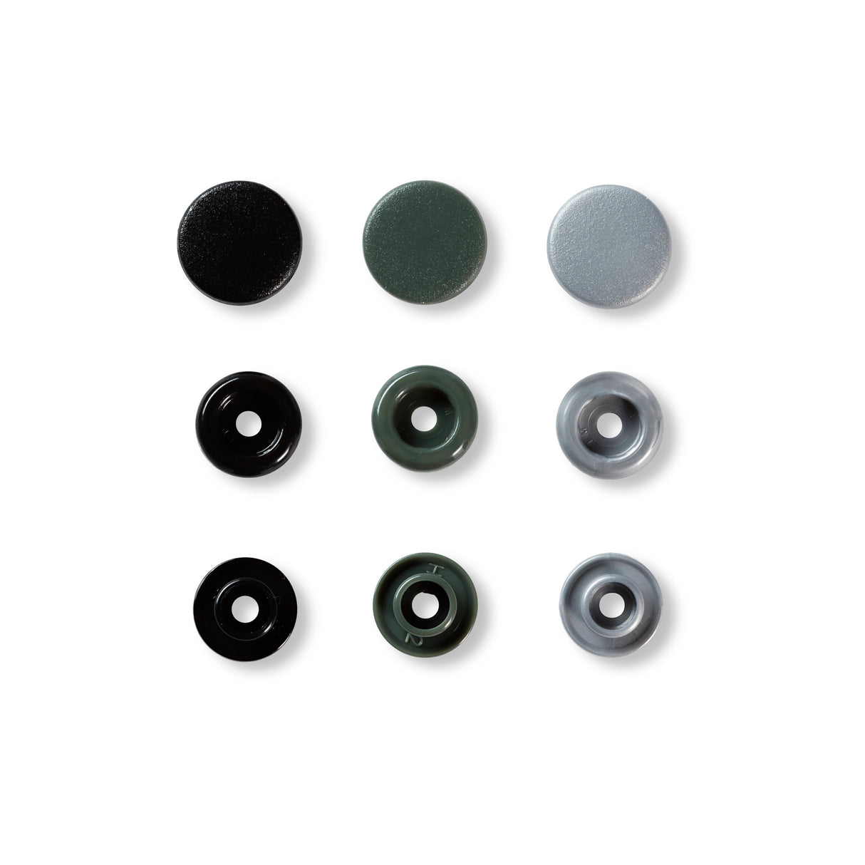 Prym Love Press Fasteners Grey Black Green 393003